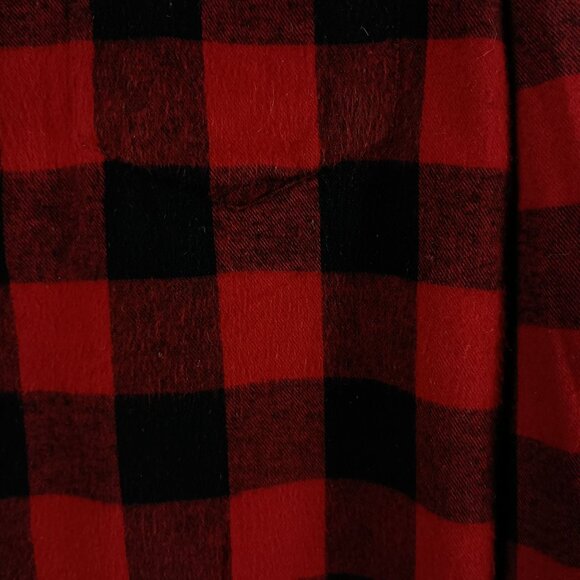 LL Bean Buffalo Plaid Flannel Pajama Top Mens L Red Loungewear Cabincore Cozy - Picture 2 of 4